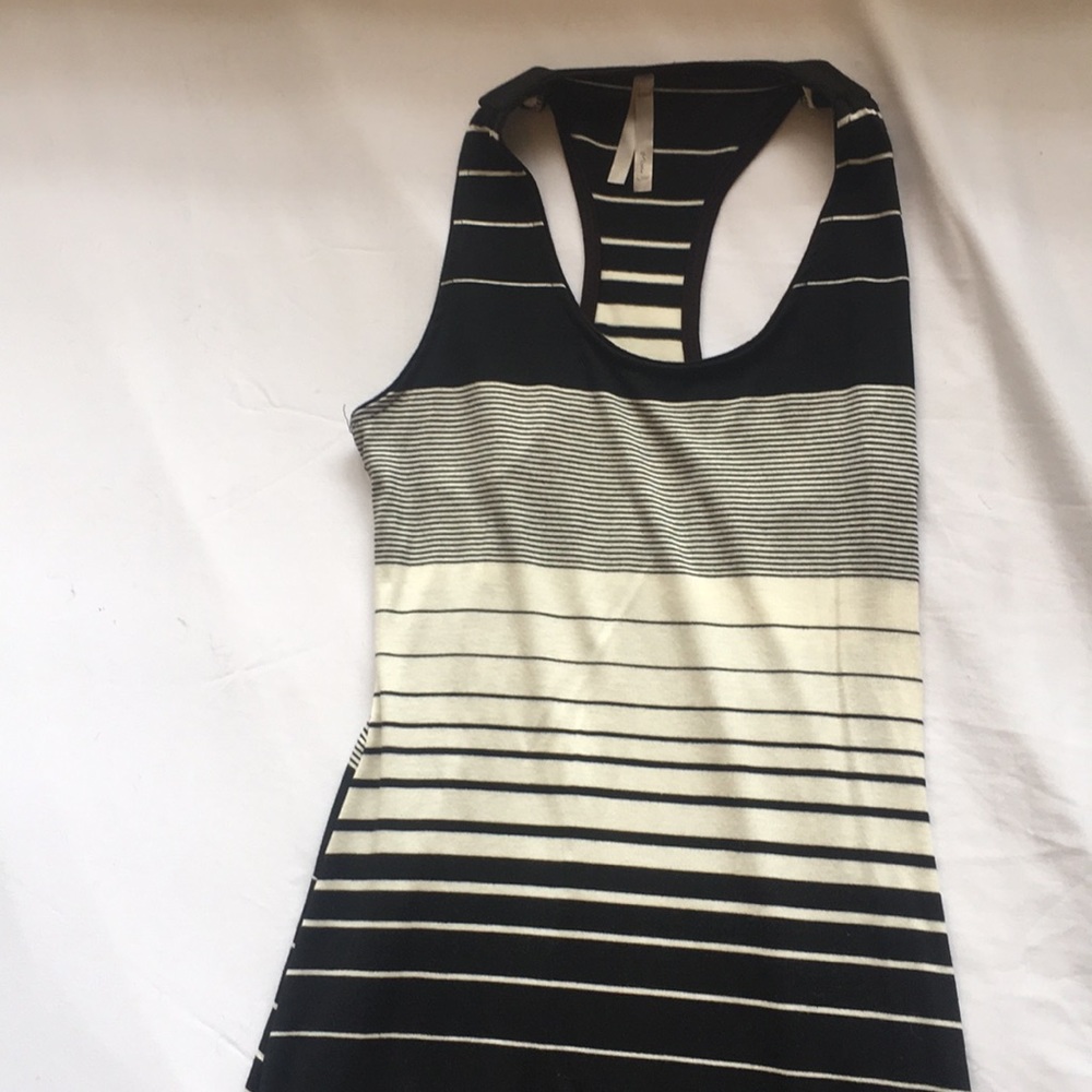 Long Black & White Striped Dress